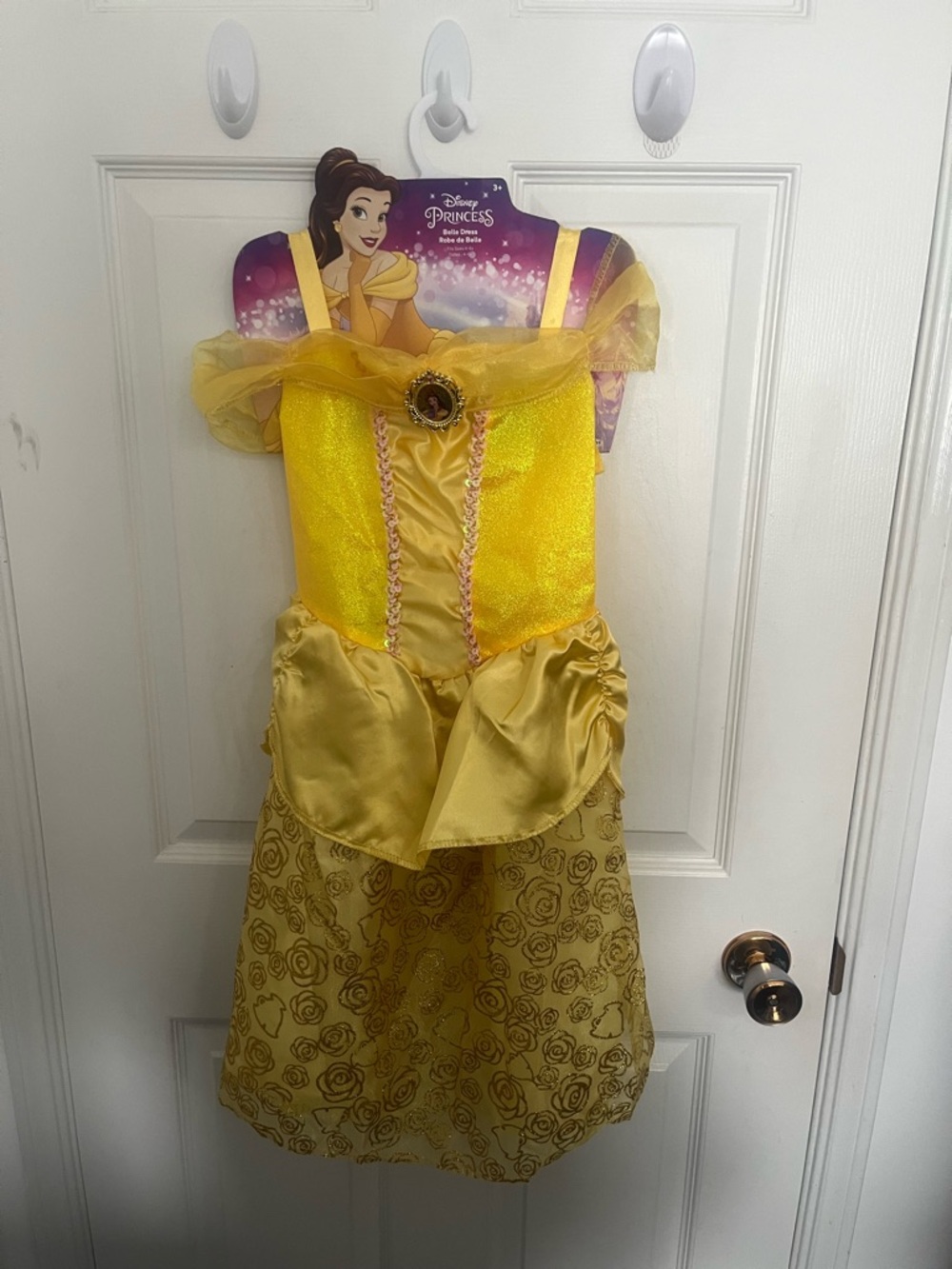 Disney Belle Gold Yellow Princess Costume Dress for Halloween or dress up 3+